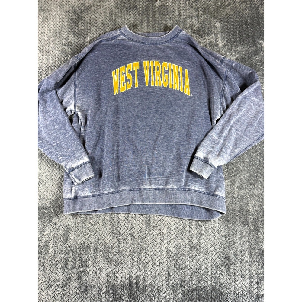 West Virginia Mountaineers Sweatshirt Womens XL Heather Blue Chicka-D The Lyne